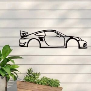 laser cut racing car metal wall art – sports car wall decor